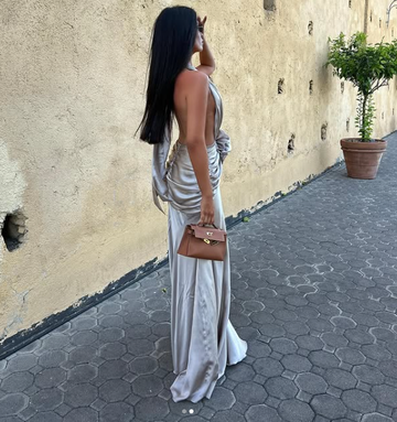 A line Halter Neckline Long Prom Dress Evening Dress Formal Dress SD2158